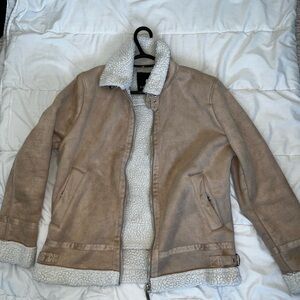 Tan Shearling Lined Jacket